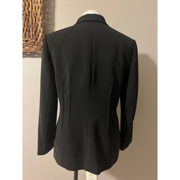 Le Suit Suit Jacket Blazer 14P Black 3 Button Polyester Classic Seamed - Picture 6 of 10